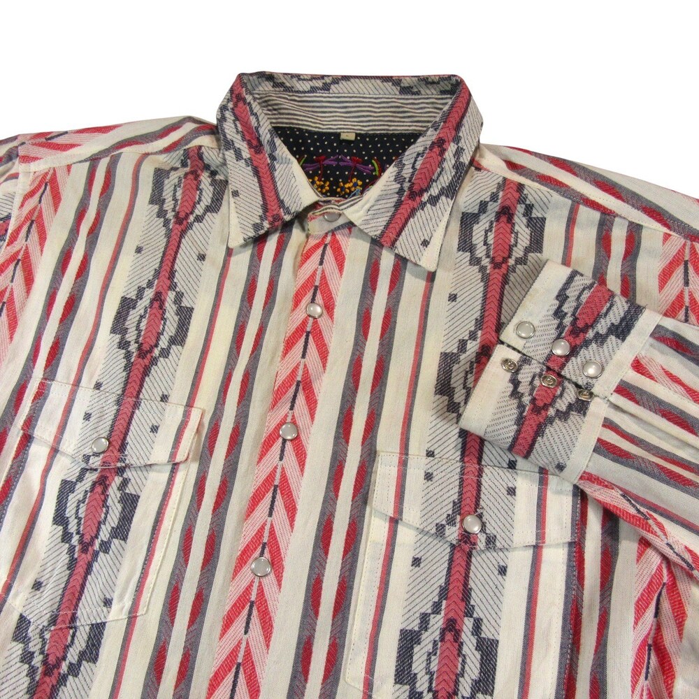 Scully Mens Pearl Snap Western L Multicolored Geometric Southwest Cowboy Woven